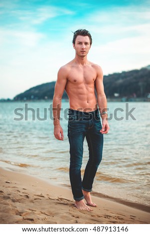 Sex with scottish men Half naked on beach