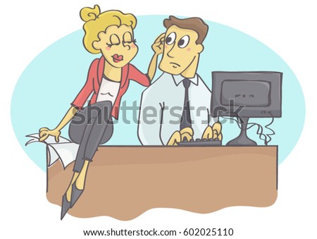 Cartoon Illustration Bad Coworker Situation Work Stock Vector 503577160 ...