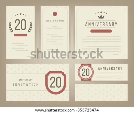 20th Anniversary Card Template 50th anniversary invitation cards template stock vector 20th Anniversary Card Template 50th anniversary invitation cards template stock vector