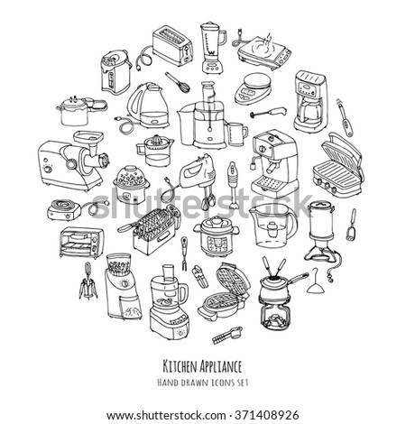 Hand Drawn Doodle Kitchen Appliance  Vector Stock Vector 