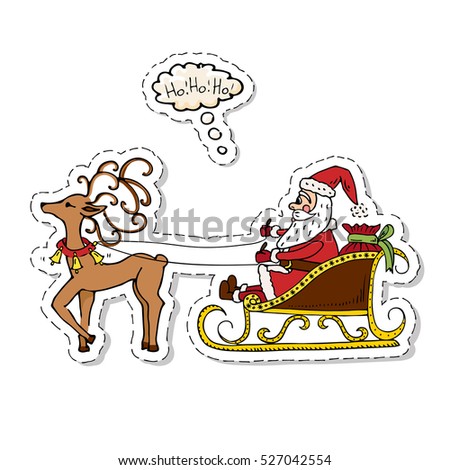  Christmas  Sleigh Santa Claus Gifts Vector Stock Vector 