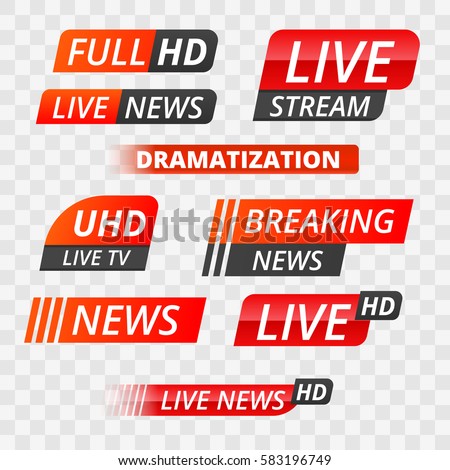 Vector Tv News Banner Interface Label Strip Or Icon Live Breaking Vector Tv News Banner Interface Label Strip Or Icon Live Breaking