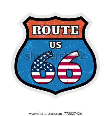 American Route 66 Highway Road Sign Stock Vector 772027426 - Shutterstock