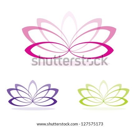 Simple lotus flowers in vector format.