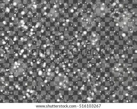 Falling snow texture on a transparent background. Vector illustration EPS10