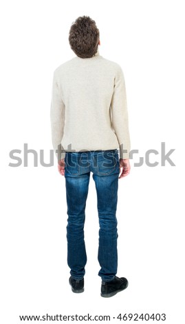back view man standing young guy の写真素材 今すぐ編集 469240403