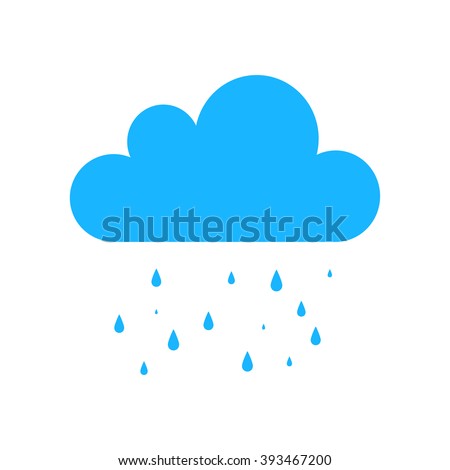 Blue Cloud Rain vector icon. Forecast symbol, rain storm