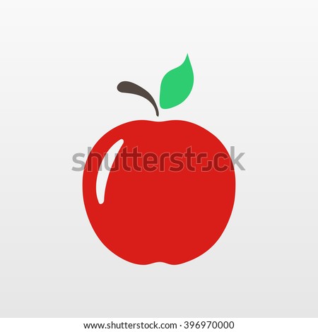 Red Apple icon. Flat apple isolated vector