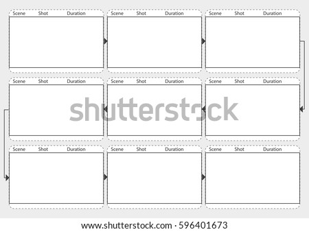 Professional Film Storyboard Vector Mockup Movie Stock Vector