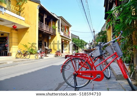 HOI AN, VIETNAM - JANUARY 11, 2014: Hoi An old town. Hoi An is a popular tourist destination of Asia. Hoian is recognized as a World Heritage Site by UNESCO