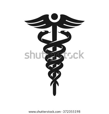 health logo vector. caduceus. rod of asclepius.
