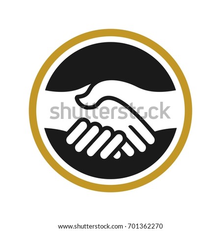 People Shaking Hands Black Circle Outline Stock Vector 308215193