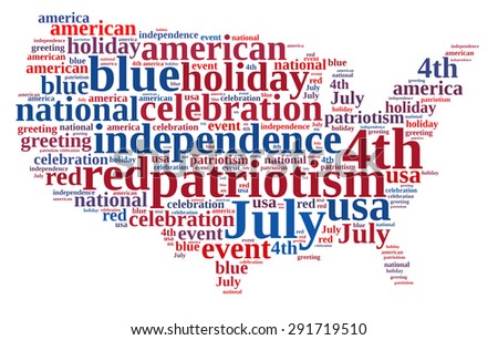 Illustration Word Cloud On July 4th Stock Illustration 291719510 ...