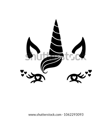 cute unicorn face funny character beauty stock vector