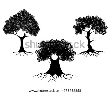 Green Vector Tree Roots Vector Illustration Stock Vector 533724988