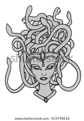 Mythological Monster Medusa Gorgon Myths Ancient Stock Vector 434756995 ...