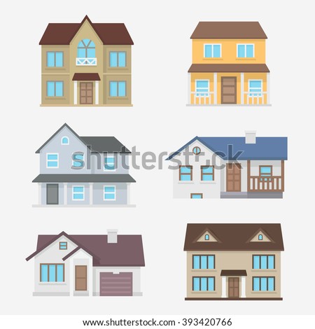  Traditional House Vector Illustration Flat Style Stock 
