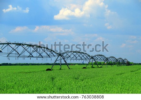 Crop Irrigation using the center pivot sprinkler system