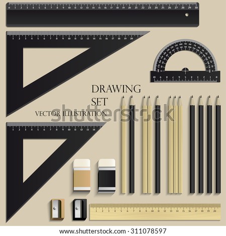 sketch ruler set Mechanical Stock Free Royalty Pencil Images, Images