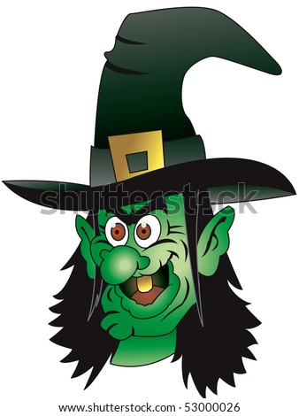 Vector Cartoon Graphic Depicting Witchs Face Stock Vector 1869814