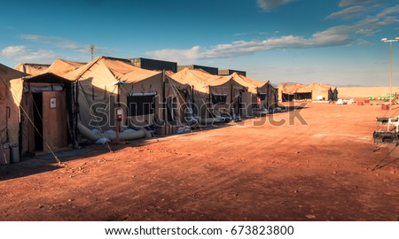 Marine military camp, nobody, anywhere in the world