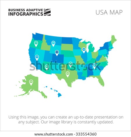 editable template detailed map usa map stock vector royalty free
