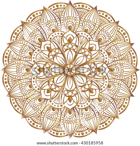 tattoo flower yoga Mandala Vector Line Frame Stock Floral Vector Gold