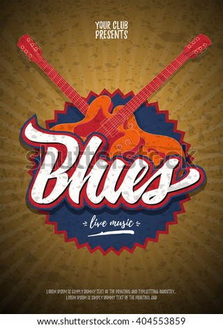 blues live music party flyer vintage stock vector 404553859 blues club flyer