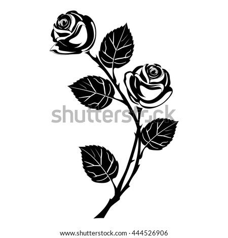 rose tattoo black silhouette branch flowers stock vector 444526906 rose tattoo black silhouette branch flowers stock vector 444526906