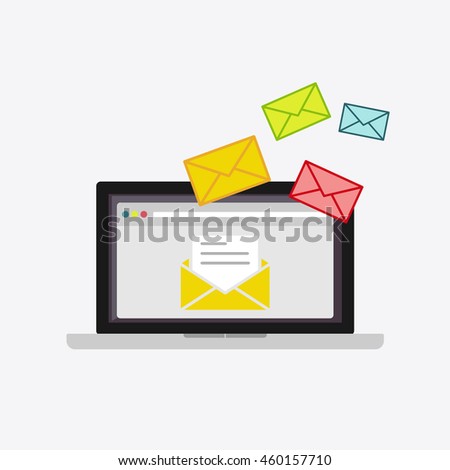 Email Illustration Sending Receiving Email Concept Stock Vector ...