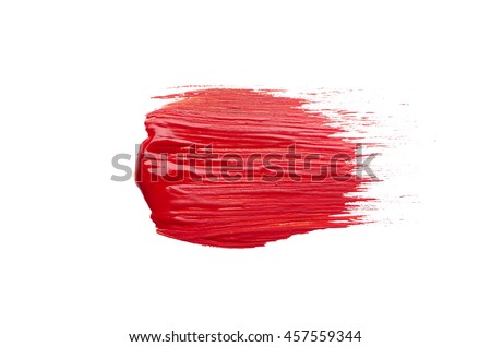 smear the red brush on white background