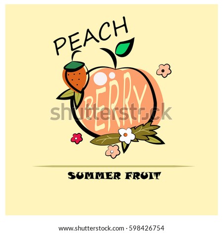 Berry Summer Fruit ( peach berry flowers )
