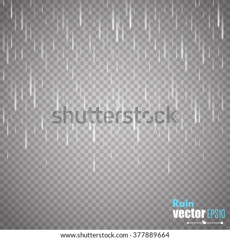 Vector rain isolated on transparent background. Creative template for your artwork