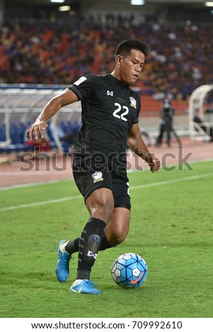 Siroch Chatthong Of Thailand In Action During The Fifa World Cup Asian Qualifiers Match Thailand Siroch Chatthong Of Thailand In Action During The Fifa World Cup Asian Qualifiers Match Thailand