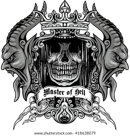 Gothic Coat Arms Skull Grungevintage Design Stock Vector 418638079 ...