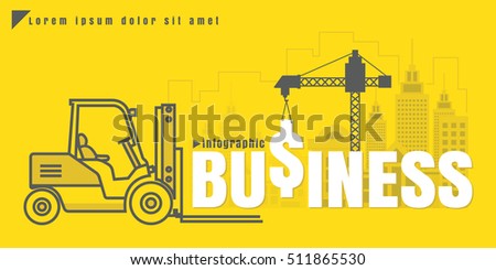 Logo Construction Site Big Crane Unfinished Stock Vector