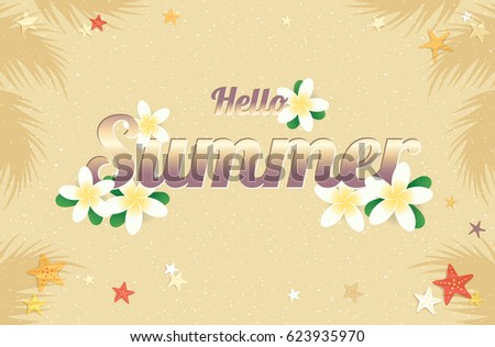 Summer greeting season with Plumeria Flowers or Summer floral Design
