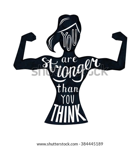 Vector Illustration Female Figure Lettering Black Stock 