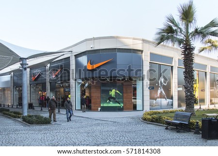 Istanbul, Turkey - 01 February 2017: Nike sports store, viaport shopping center Istanbul