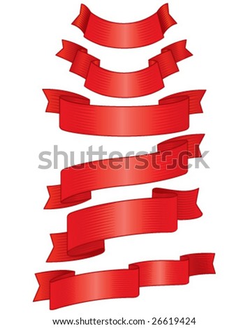 Red Ribbon Vector Set Design Banner Stock Vector 411176425 - Shutterstock