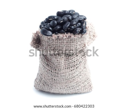 Black Beans on white background