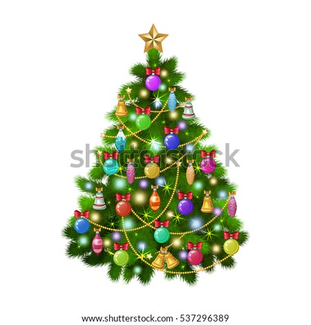 christmas tree colorful ornaments vector illustration christmas tree colorful ornaments vector illustration