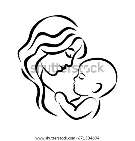 Mom Baby Vector Icon Stock Vector 166377722 - Shutterstock