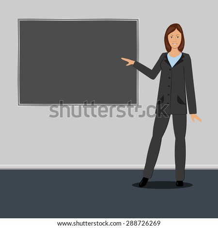 Illustration Of Young Business Woman With Display Board Illustration Of Young Business Woman With Display Board
