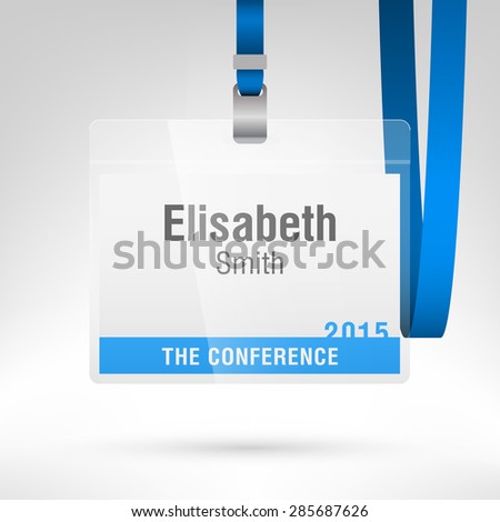 Conference Badge Name Tag Placeholder Blank Stock Vector Royalty Free 285687626 Shutterstock Conference Name Tag Template