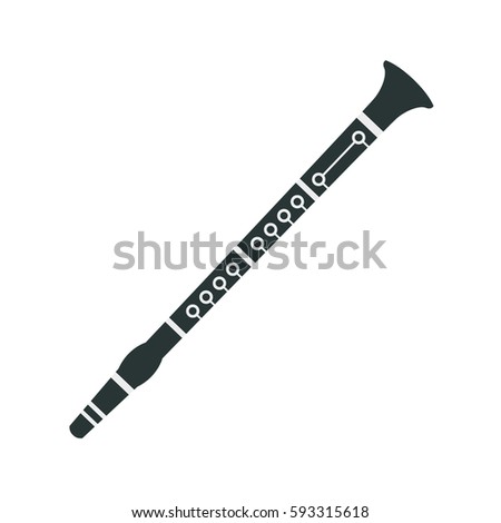 Clarinet Icon On White Background Vector Stock Vector 551293420