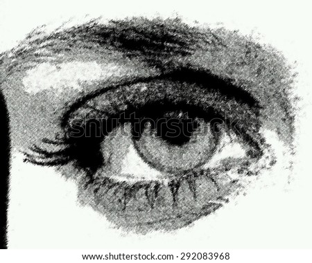 Squinting Human Eye Hand Drawn Vector Stock Vector 448520413 - Shutterstock