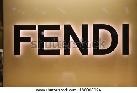CIRCA MARCH 2014 - BERLIN: the logo of the brand "Fendi", Berlin.