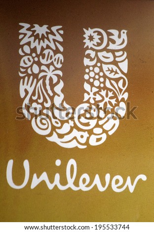 CIRCA APRIL 2014 - BERLIN: the logo of the brand "Unilever", Berlin.