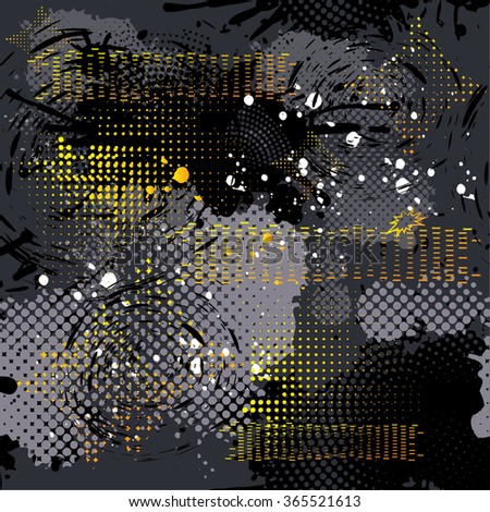 Abstract Black Background With Grey And Yellow Elements Seamless Pattern Grunge Texture Urban Abstract Black Background With Grey And Yellow Elements Seamless Pattern Grunge Texture Urban